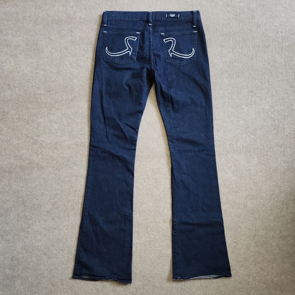Rock & Republic Flared Leg Jeans Womens Size 29 Blue Dark Wash - Picture 5 of 6
